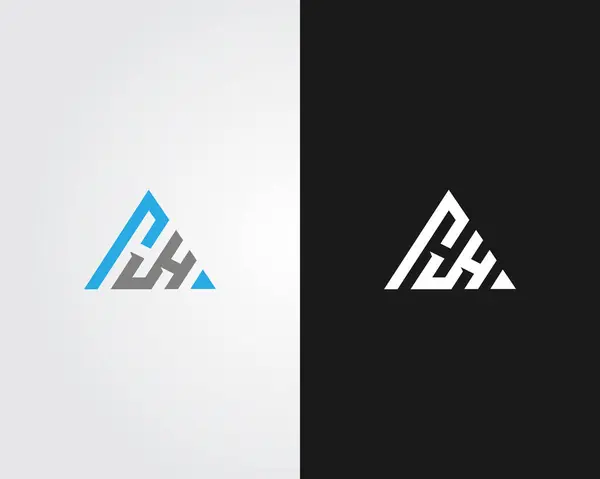 Alfabe HH Üçgen Harf İlk Logo Tasarım Vektörü Şablonu.