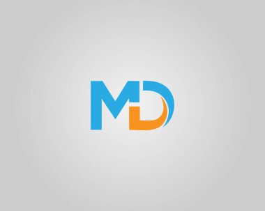 Modern harf MD logo tasarımı Yaratıcı Moda Vektör Şablonu.