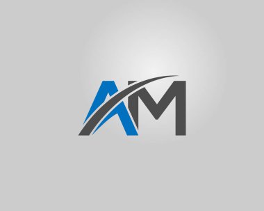 Harf AM soyut logo simgesi tasarım şablon elemanları vektörü.