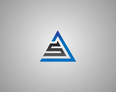 AS üçgeni ya da SA Harfi Soyut Logo Simgesi Vektör Şablonu