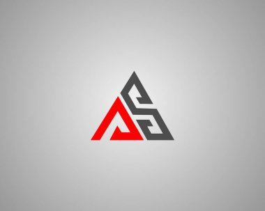 AS üçgeni ya da SA Harfi Soyut Logo Simgesi Vektör Şablonu