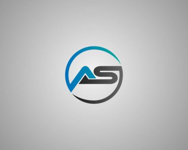 Modern AS Harf Logosu Tasarımı Konsept Vektör Şablonu.