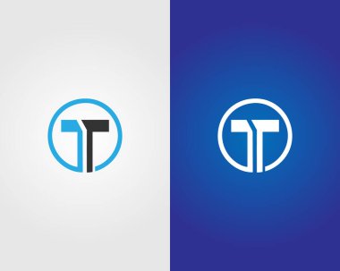 T veya TT Harf Monogramı Simge Tasarım Vektörü Şablonu.