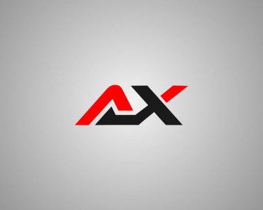 Harf AX minimalist logo tasarım konsept vektörü şablonu