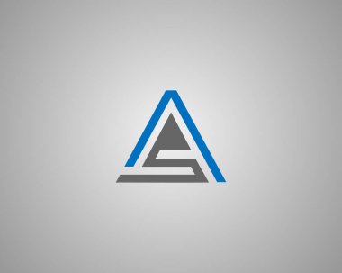 AS üçgeni ya da SA Harfi Soyut Logo Simgesi Vektör Şablonu