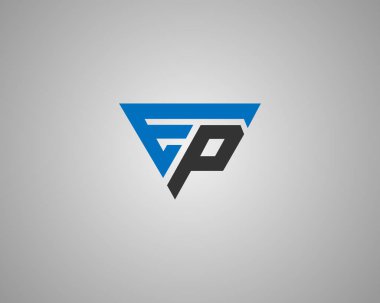 Üçgen EP Harf İlk Logo Tasarım Vektörü Şablonu