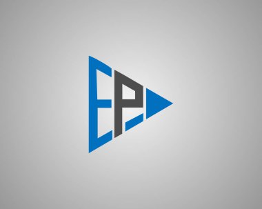 Üçgen EP Harf İlk Logo Tasarım Vektörü Şablonu