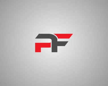 PF Soyut Harf Logosu Tasarım Vektör Şablonu.