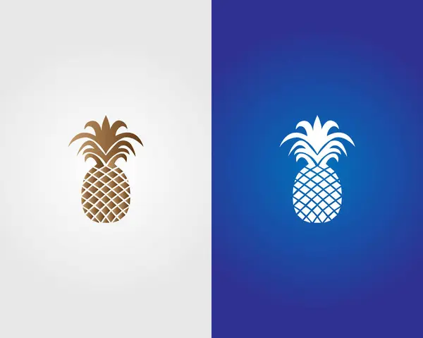 Yaratıcı Sanatsal Ananas Logosu Tasarım Sembol Vektörü Şablonu.