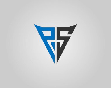 Soyut PS Üçgen Harf Logosu Tasarımı Minimalist Modern Vektör Şablonu.