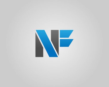 NF Harfi Soyut Logo Tasarımı Minimalist Modern Vektör Şablonu.