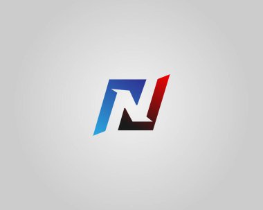 Soyut Başlangıç Harfi N Logo Tasarım Vektörü Şablonu.