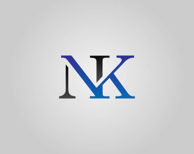 İlk Harf NK Soyut Logo Tasarımı Modern Vektör Şablonu.