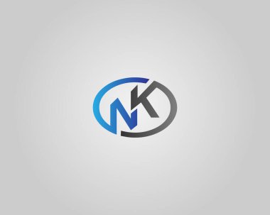 İlk Harf NK Soyut Logo Tasarımı Modern Vektör Şablonu.