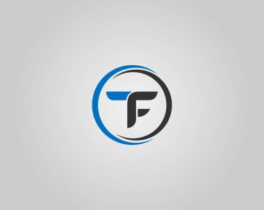 TF veya FT Harfi Soyut İlk Logo Tasarım Vektörü Şablonu.