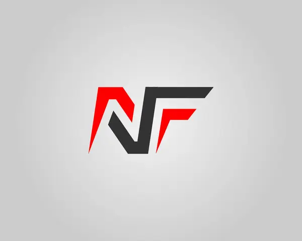 NF Harfi Soyut Logo Tasarımı Minimalist Modern Vektör Şablonu.