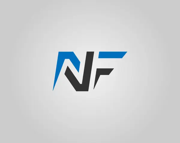 NF Harfi Soyut Logo Tasarımı Minimalist Modern Vektör Şablonu.