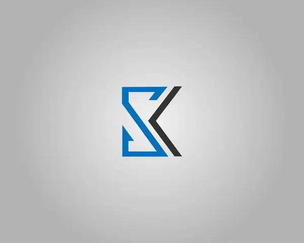 SK Harf İmi Soyut İlk Logo Tasarım Vektörü Şablonu.