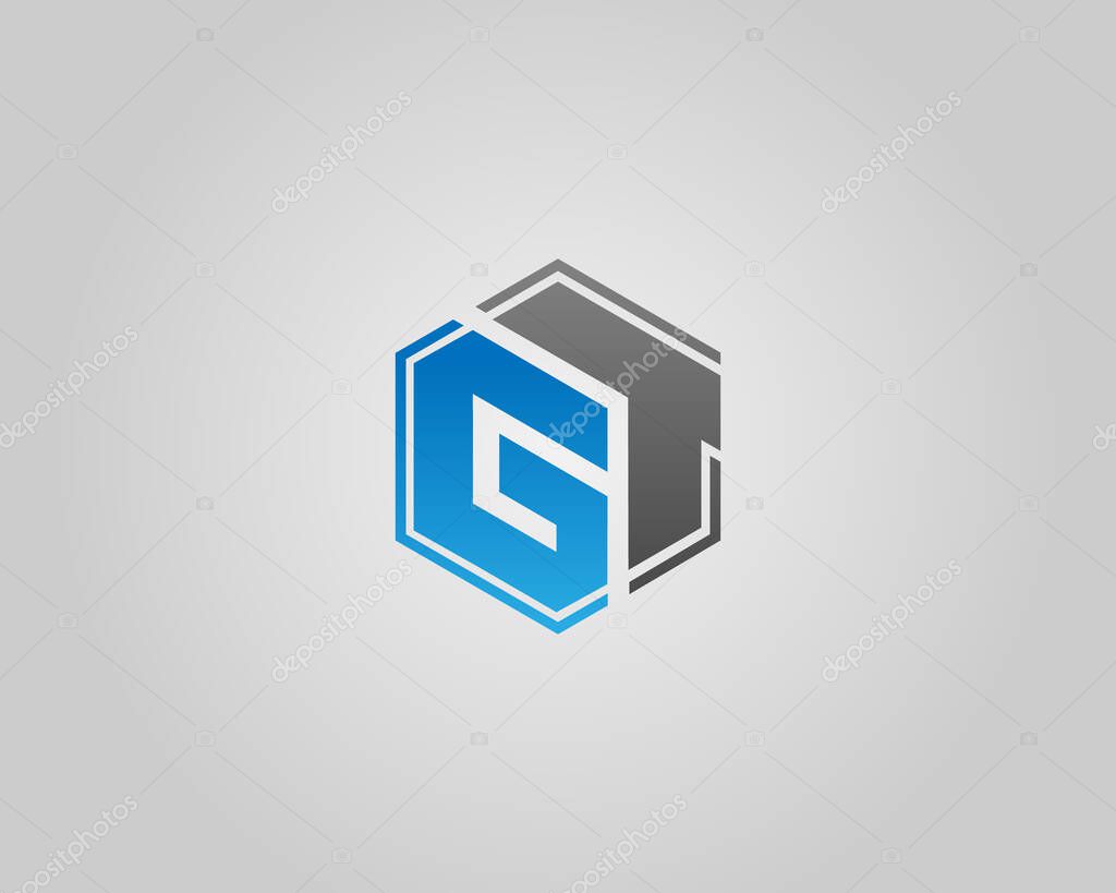 Abstract GT Letter Minimalist Logo Design Modern Vector Template.