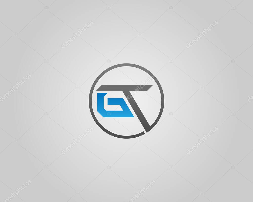 Abstract GT Letter Minimalist Logo Design Modern Vector Template.