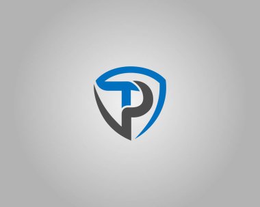 TP veya PT Kalkan Logosu Modern Kurumsal Tasarım Vektör Şablonu.