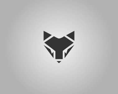 Geometrik Tilki Soyut Logo Tasarım Vektör Şablonu.