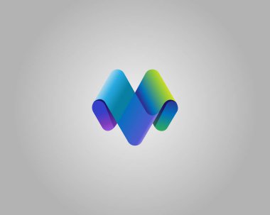 Modern Gradyan Renkli Soyut Logo Tasarım Vektörü Şablonu 'na sahip M harfi.