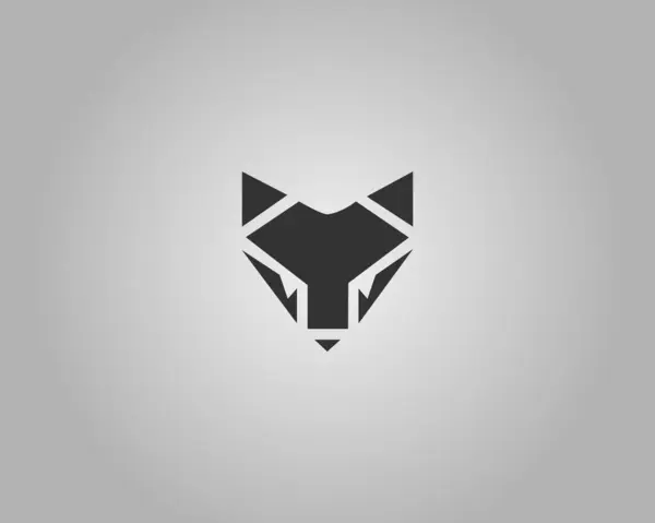 Geometrik Tilki Soyut Logo Tasarım Vektör Şablonu.