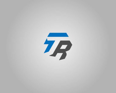 Altıgen Şekil Logo Tasarım Vektörü Şablonu 'nda TR harfi.