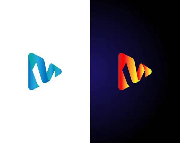 Modern Gradyan Renkli Soyut Logo Tasarım Vektörü Şablonu 'na sahip M harfi.