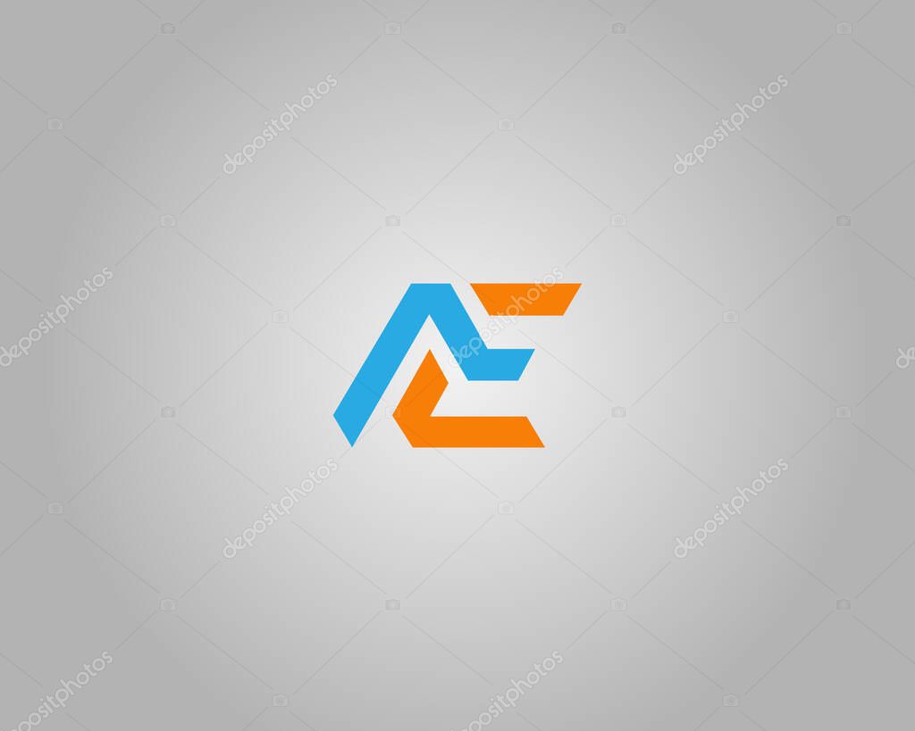 Letter AE Abstract Logo Design Vector Template.