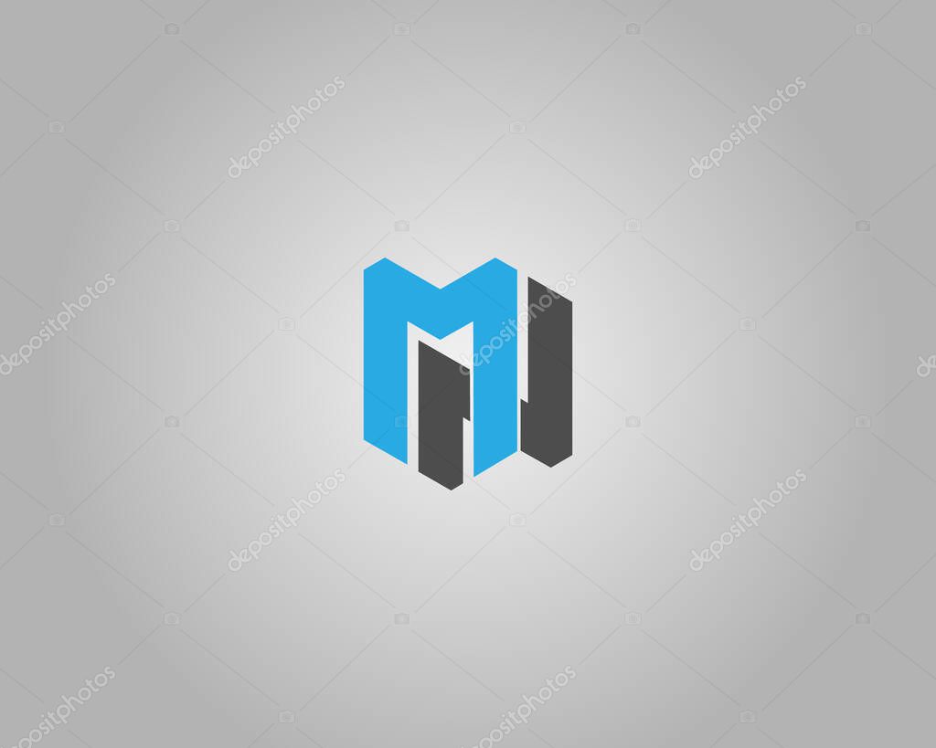MN or NM Letter Logo Design with Creative Modern Trendy Typography Vector Template.