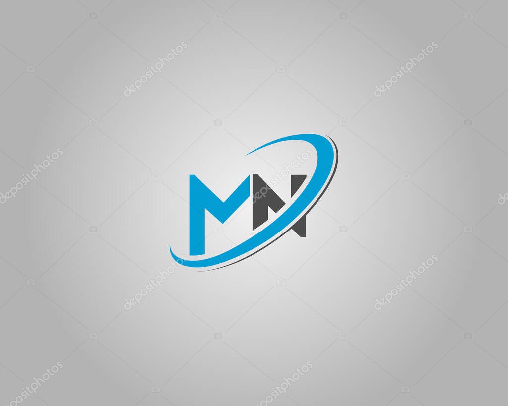 MN or NM Letter Logo Design with Creative Modern Trendy Typography Vector Template.