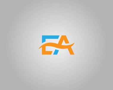 Harf EA minimalist logo tasarım konsept vektörü şablonu.