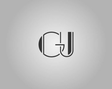 GU Harf Başlangıç Satırı Logo Tasarımı Simgesi Modern Vektör Şablonu.