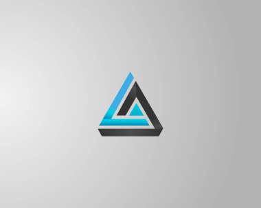 Üçgen Harf LA Soyut Logo Tasarımı Simge Modern Vektör Şablonu.