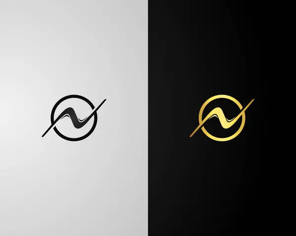 N harfi soyut logo simgesi tasarımı şablon elemanları vektörü.