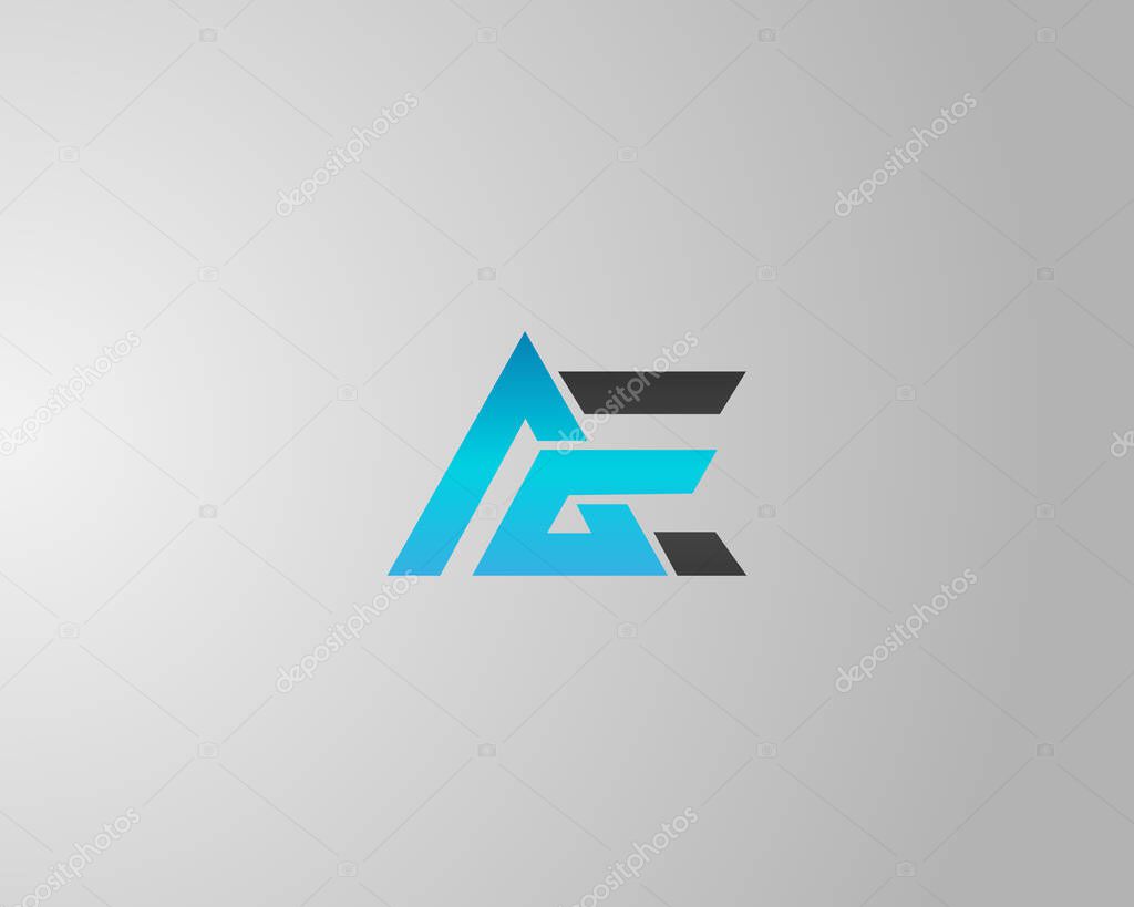 Letter AE Abstract Logo Design Icon Modern Vector Template.