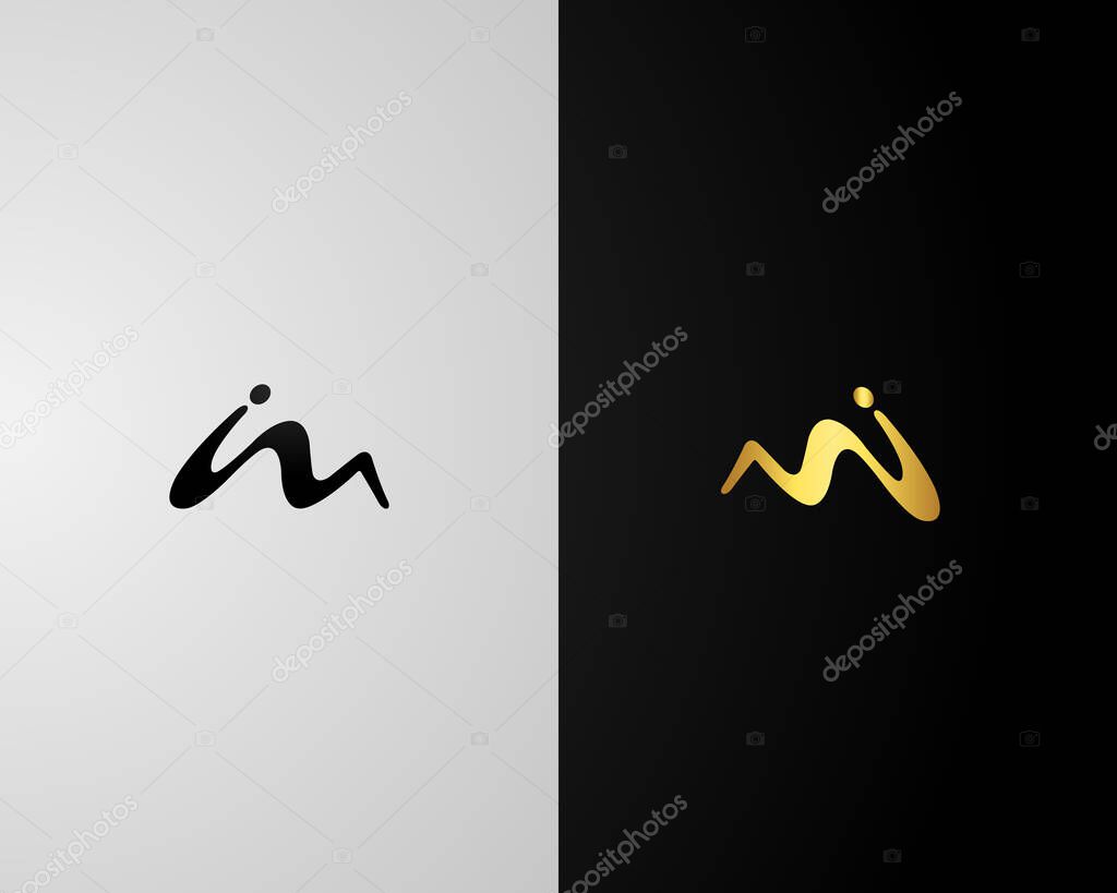 Mi or IM Letter Initial Logo Design Icon Vector Template