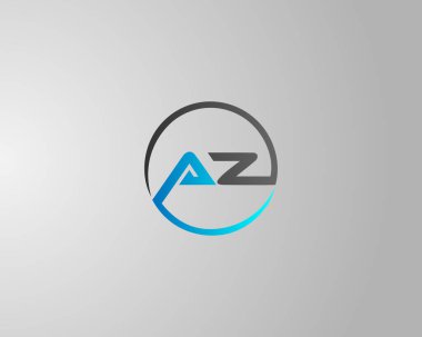 Soyut AZ İlk Harf Logosu Tasarımı Modern Vektör Şablonu.