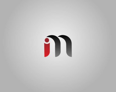 Soyut Harf Mi veya iM Logo Tasarımı Minimalist Vektör Şablonu.