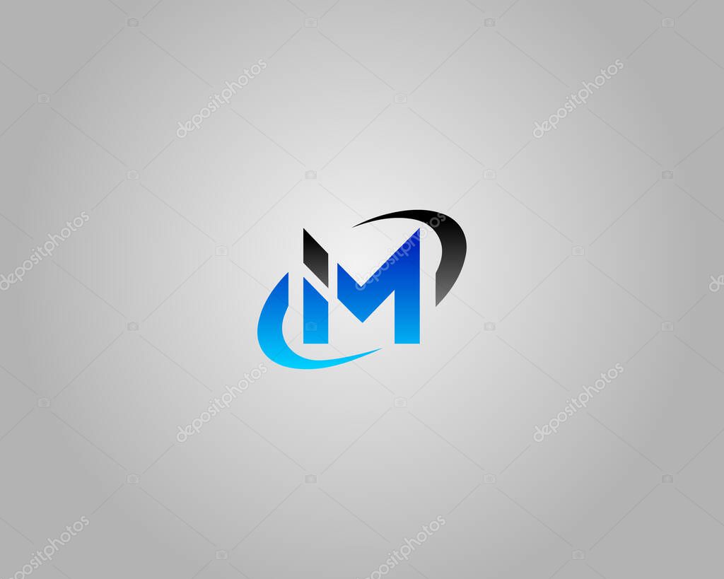 Abstract Letter Mi or iM Logo Design Minimalist Vector Template.