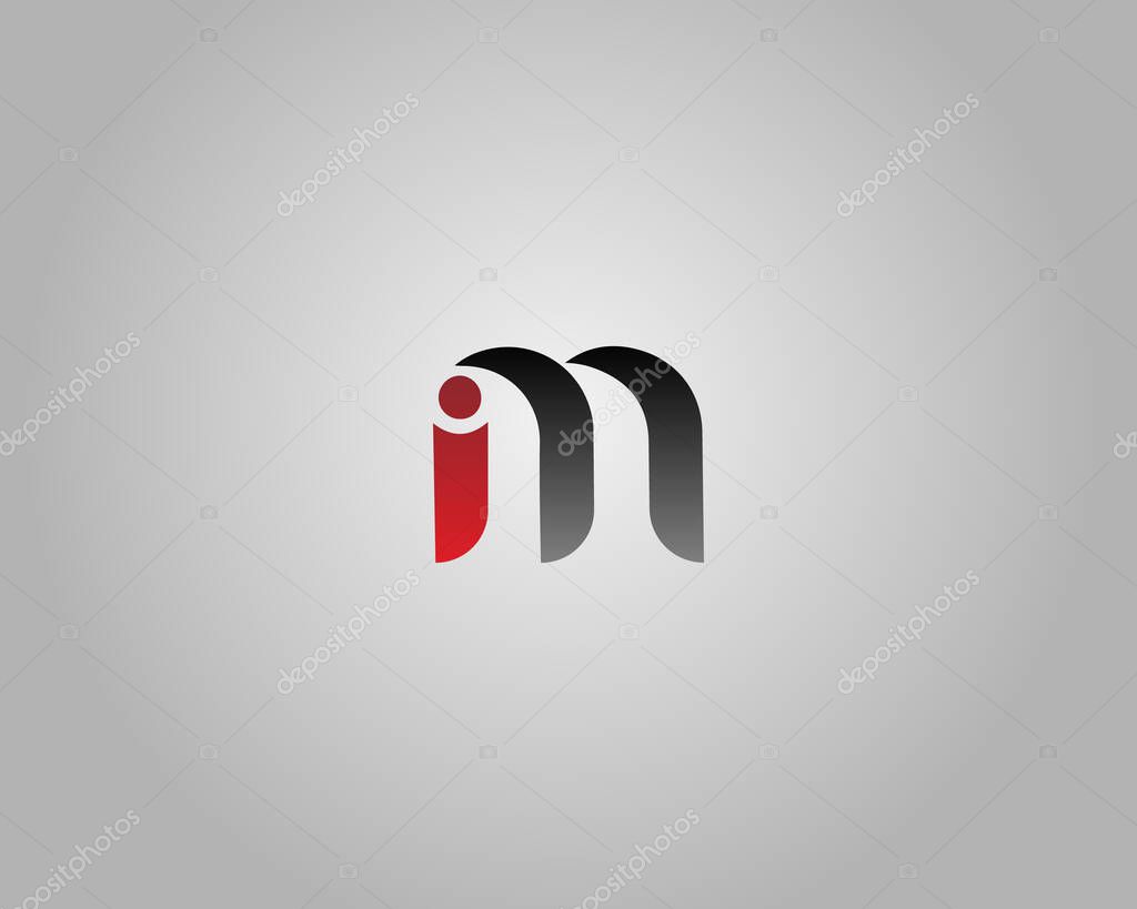 Abstract Letter Mi or iM Logo Design Minimalist Vector Template.