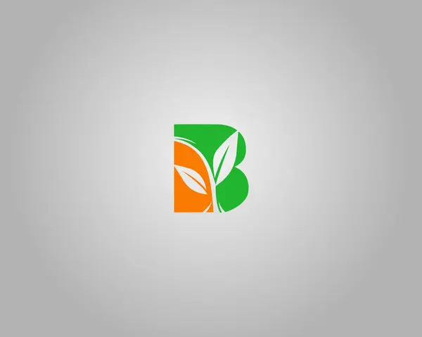 Yaprak Elementleri Logosu Tasarımı Minimalist Modern Vektör Şablonu ile Çevre dostu harf B.