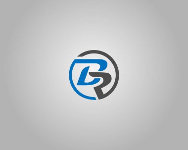 BR veya RB Harf Harfi Soyut Logo Tasarım Simgesi Şablonu.