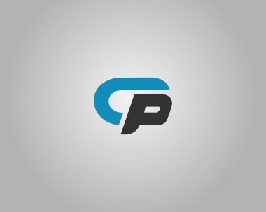 Harf CP veya PC Soyut İlk Logo Tasarımı Zarif Vektör Şablonu.