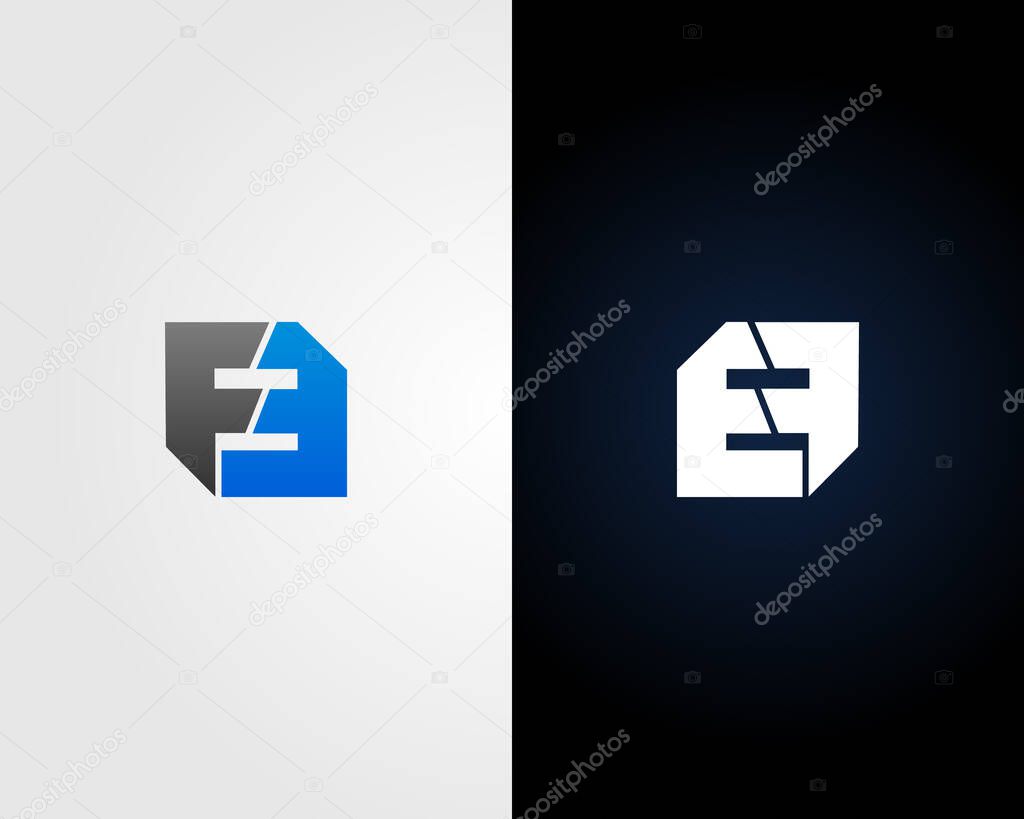 Letter FE or EF Abstract Logo Design Minimalist Modern Vector Template.