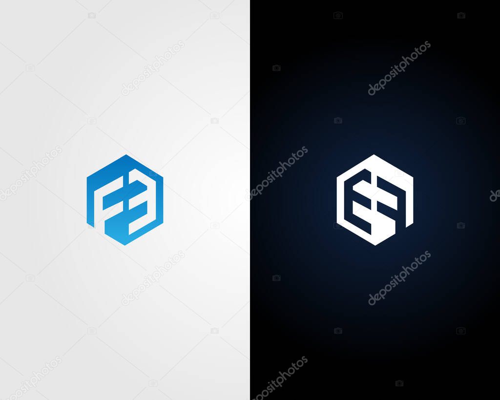 Letter FE or EF Abstract Logo Design Minimalist Modern Vector Template.