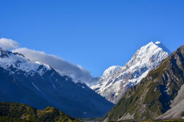 Mavi Gök Altında Görkemli Karla Kaplanmış Dağlar