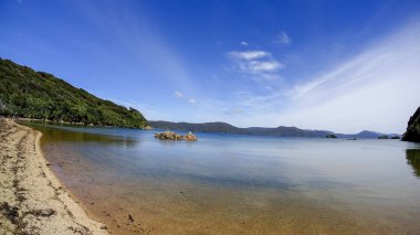 Sakin Suları ve Lush Hills 'li Huzurlu Sahil Sahnesi